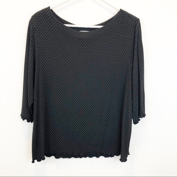 Liz Claiborne plus size 3/4 sleeve polka dot top size 1X - Picture 1 of 5
